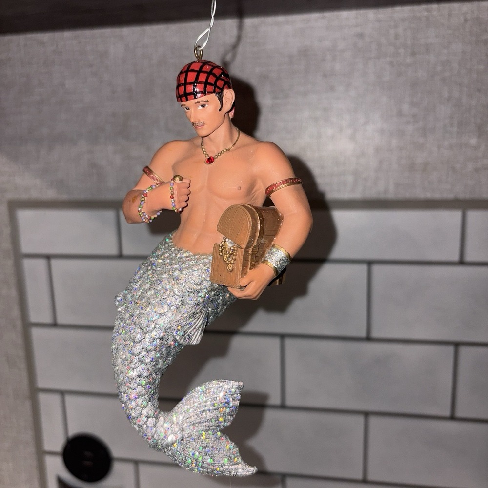December Diamonds Atlantis Merman Ornament 2004 #55-90097 Rare Retired w/Box